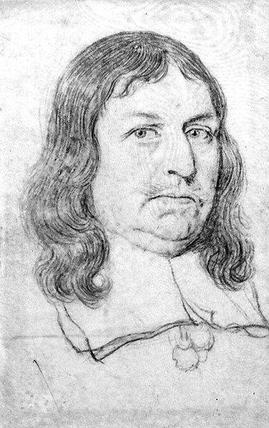 Mandsportræt, muligvis af Oliver Cromwell (1599-1658) (blyant på vellum) af Robert White