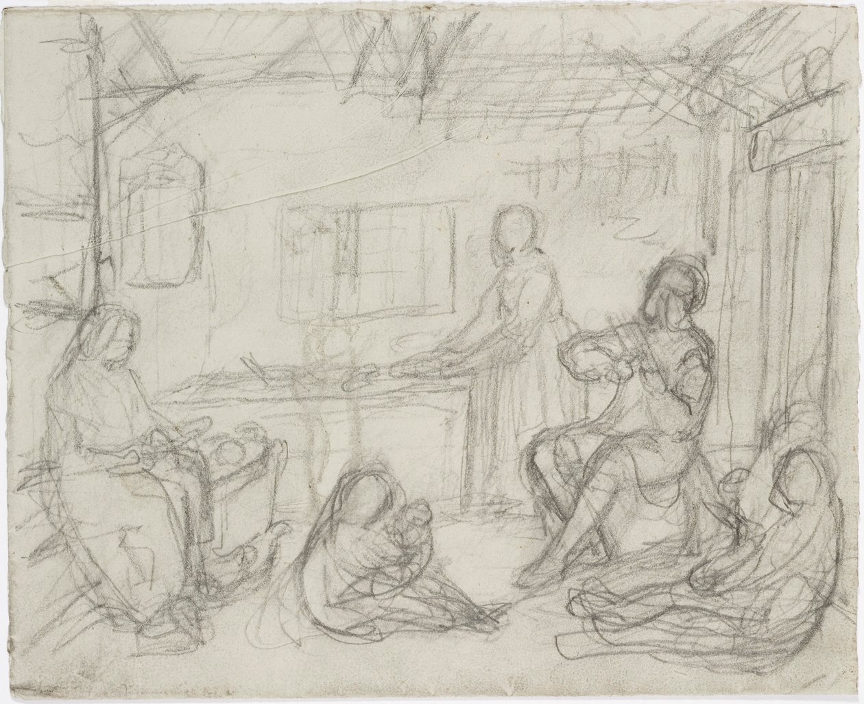 Mennesker indendørs af Robert Wilhelm Ekman
