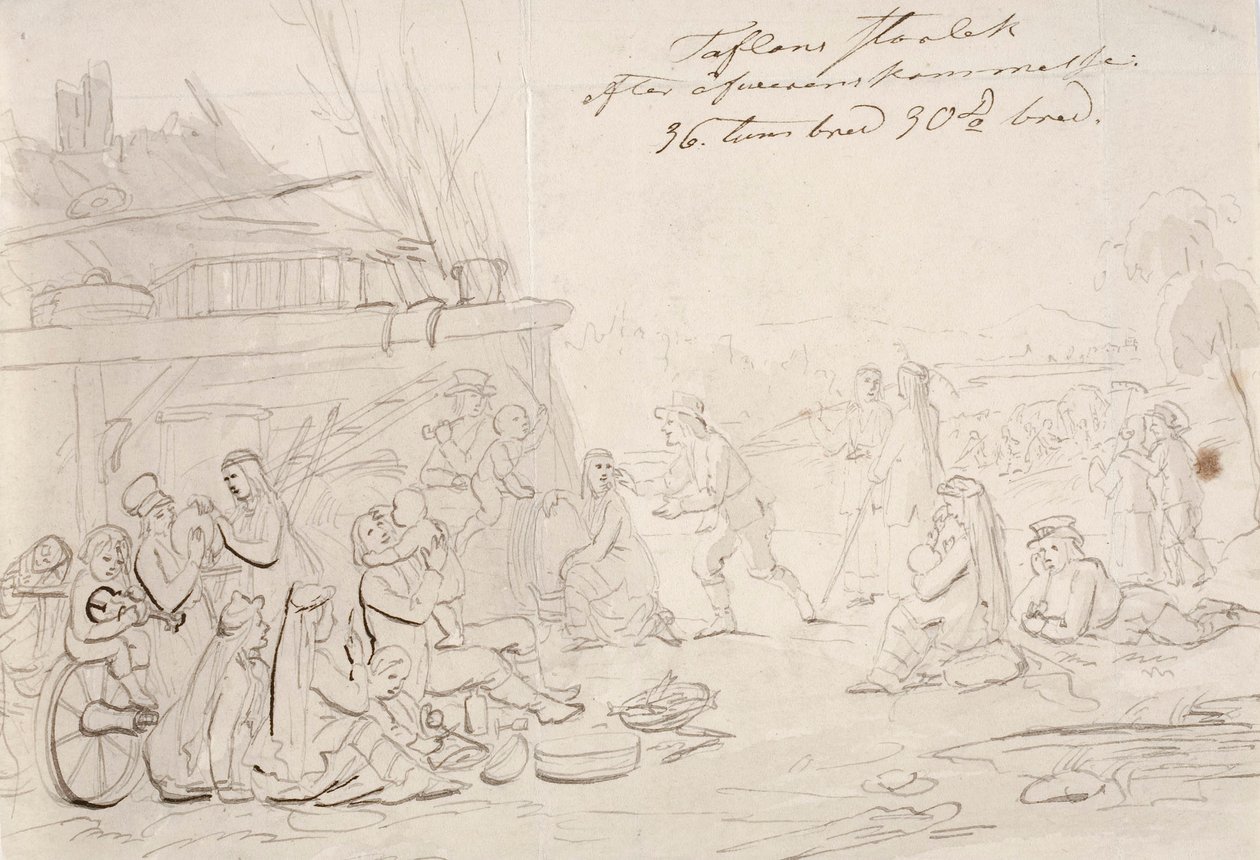 Scene i gårdspladsen på en bondegård af Robert Wilhelm Ekman