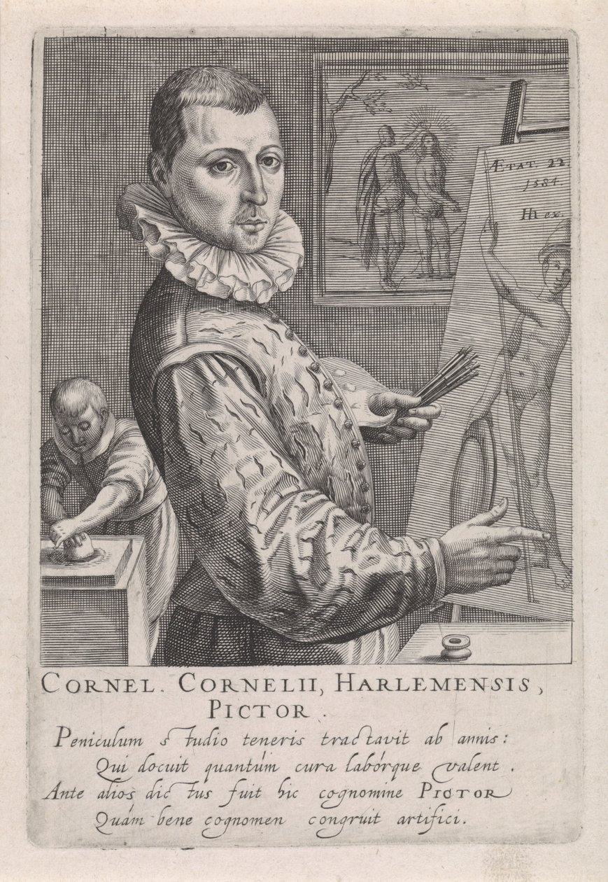 Portrait of Cornelis Cornelisz. van Haarlem af Robert Willemsz de Baudous