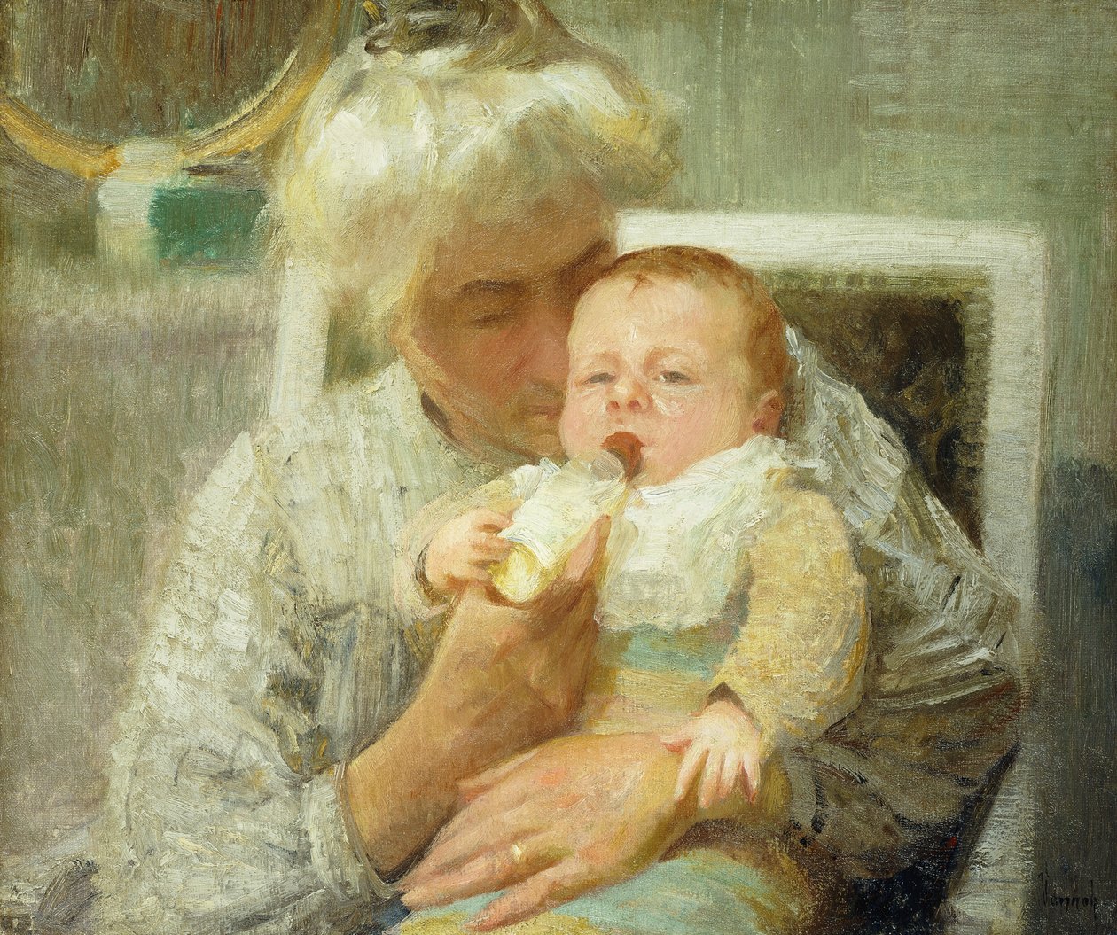 Babyens flaske af Robert William Vonnoh