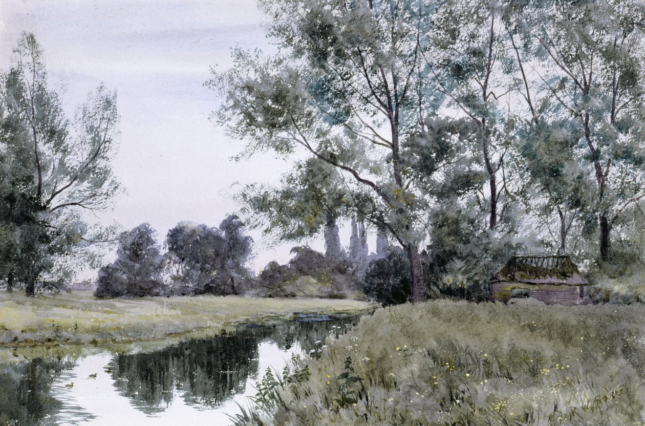På Lesser Stour, East Kent (akvarel) af Robert Winchester Fraser