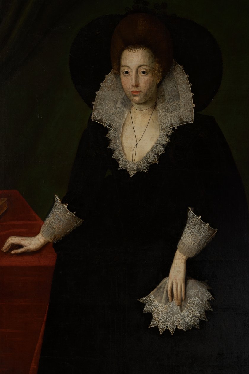 Frances Walsingham, hustru til Sir Philip Sidney, ca. 1570-1632 (olie på lærred) af Robert the Elder (attr. to) Peake