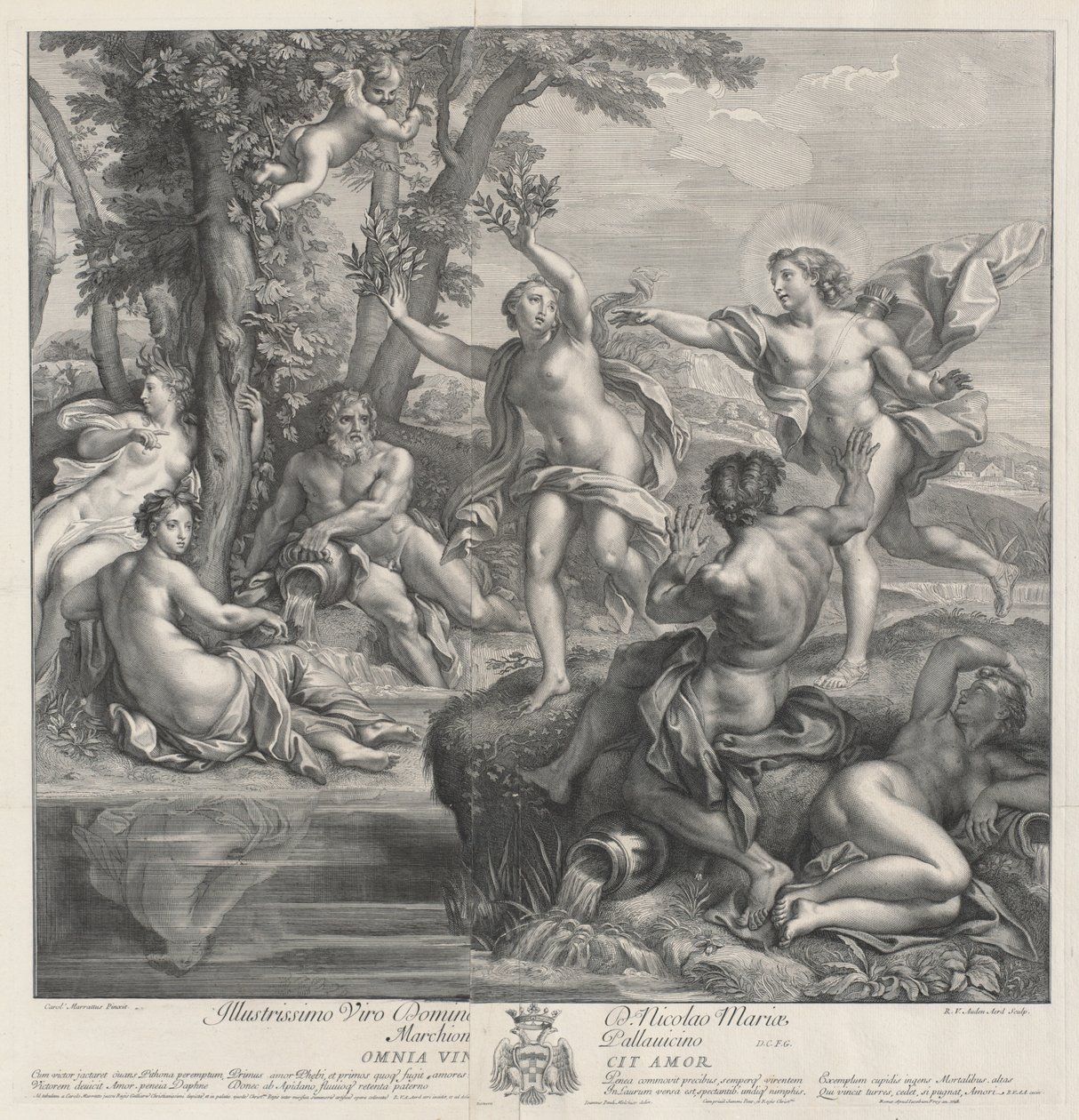 Kærlighed overvinder alt [Apollo og Daphne] af Robert van Audenaerd, after Carlo Maratta