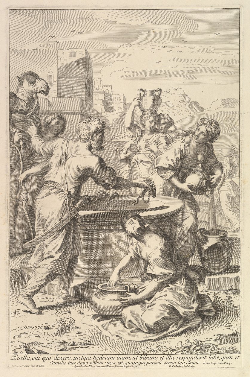 Rebecca og Eliezer. af Robert van Audenaerde