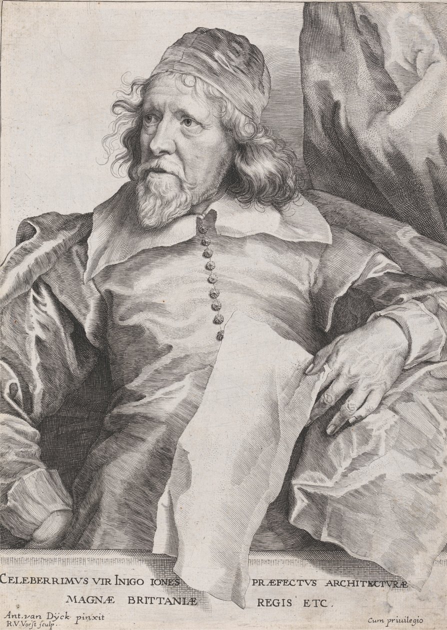 Den mest berømte mand Inigo Jones, præfekt for arkitekturen af ​​kongen af ​​Storbritannien osv. af Robert van Voerst