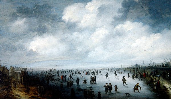 En vinterscene af Robert van den Hoecke