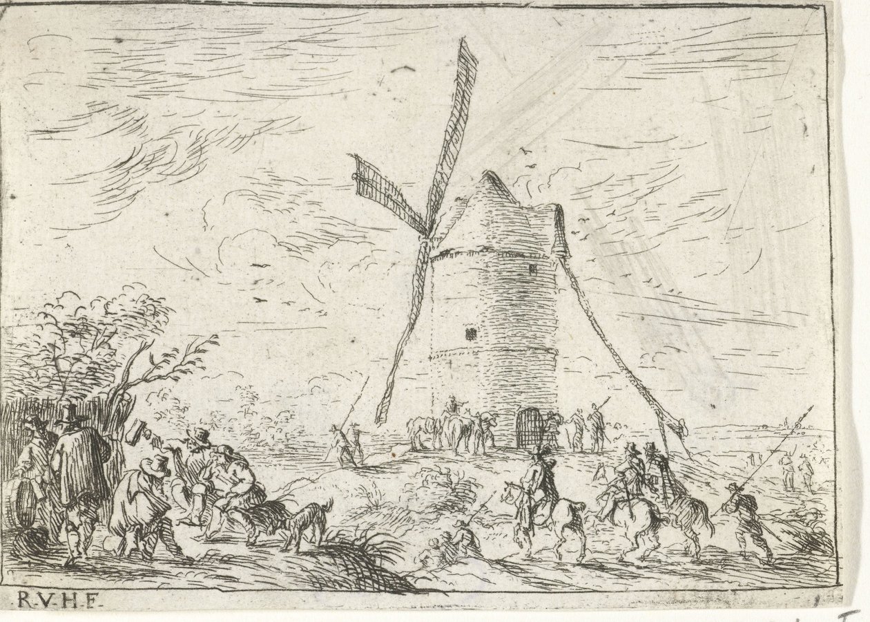 Vindmølle Landskaber med lejre (serietitel) af Robert van den Hoecke