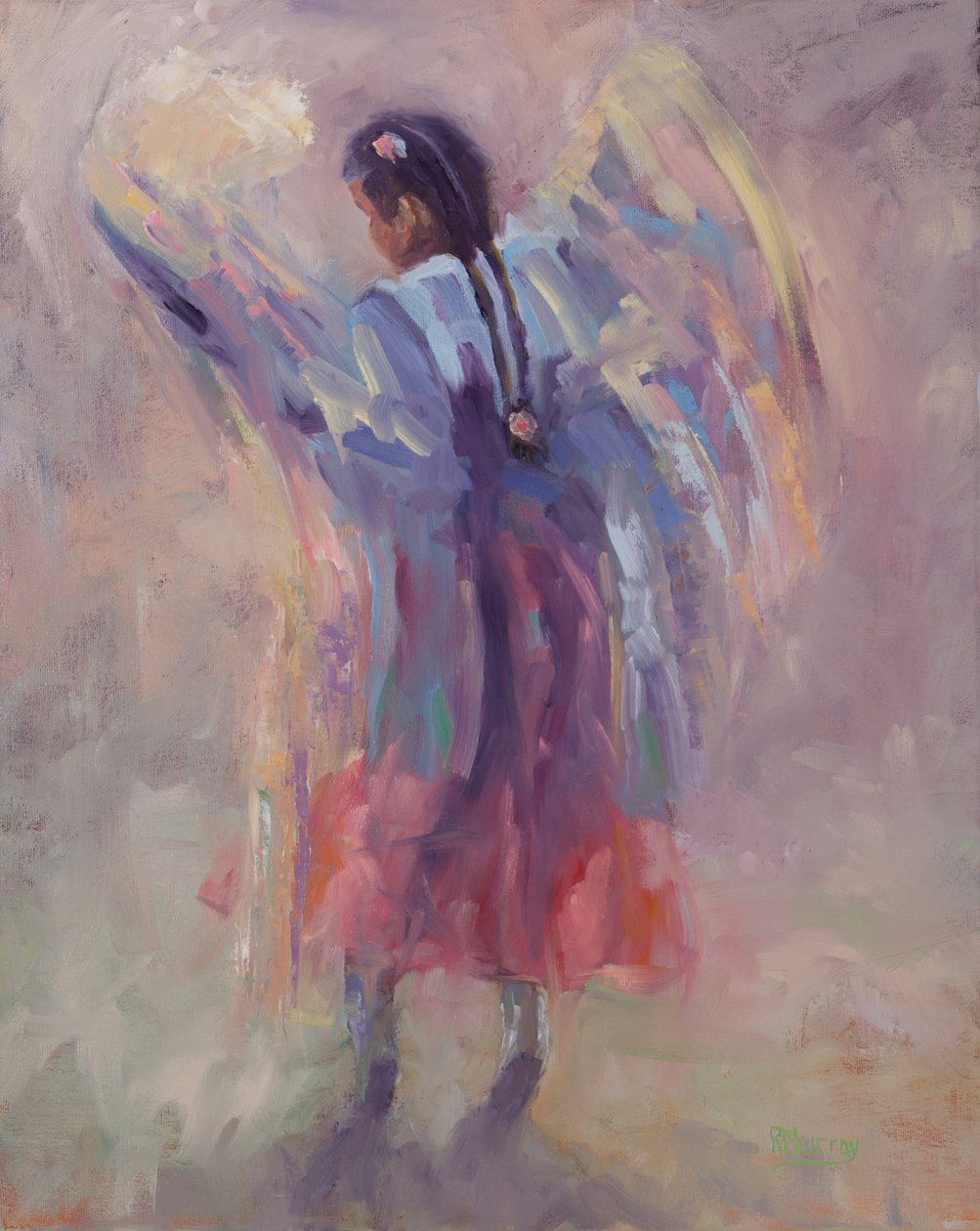 Angel Can Fly, 2015 (olie på lærred) af Roberta Murray