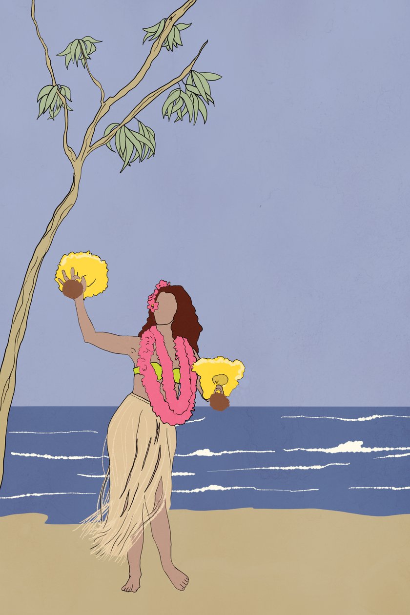 Hula-pige, 2022 (digital) af Roberta Murray