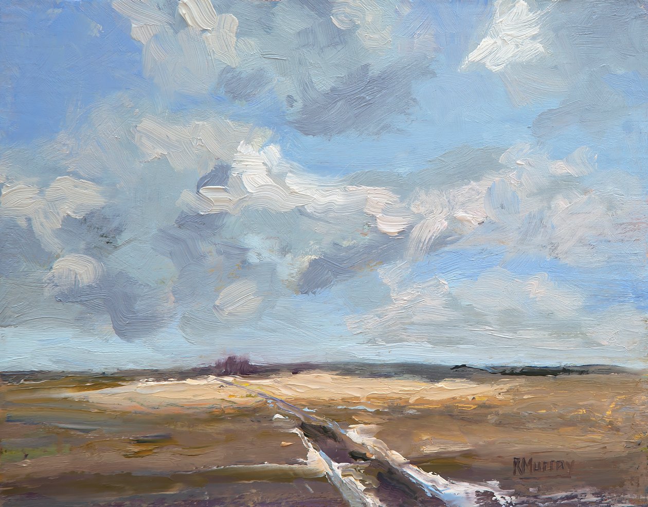 Last Of The Snow, 2019 (olie på panel) af Roberta Murray