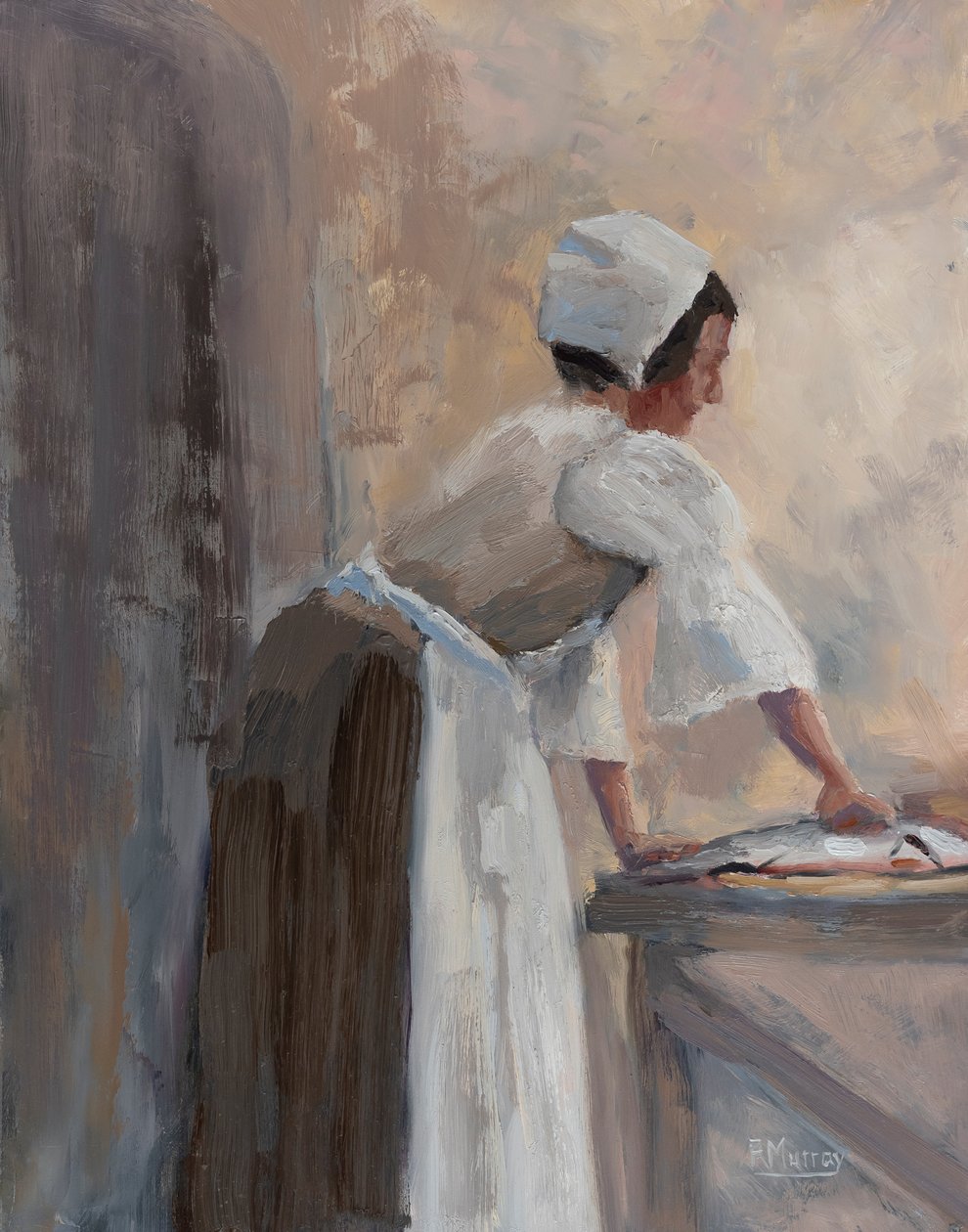 Mor i køkkenet, 2017 (olie på panel) af Roberta Murray