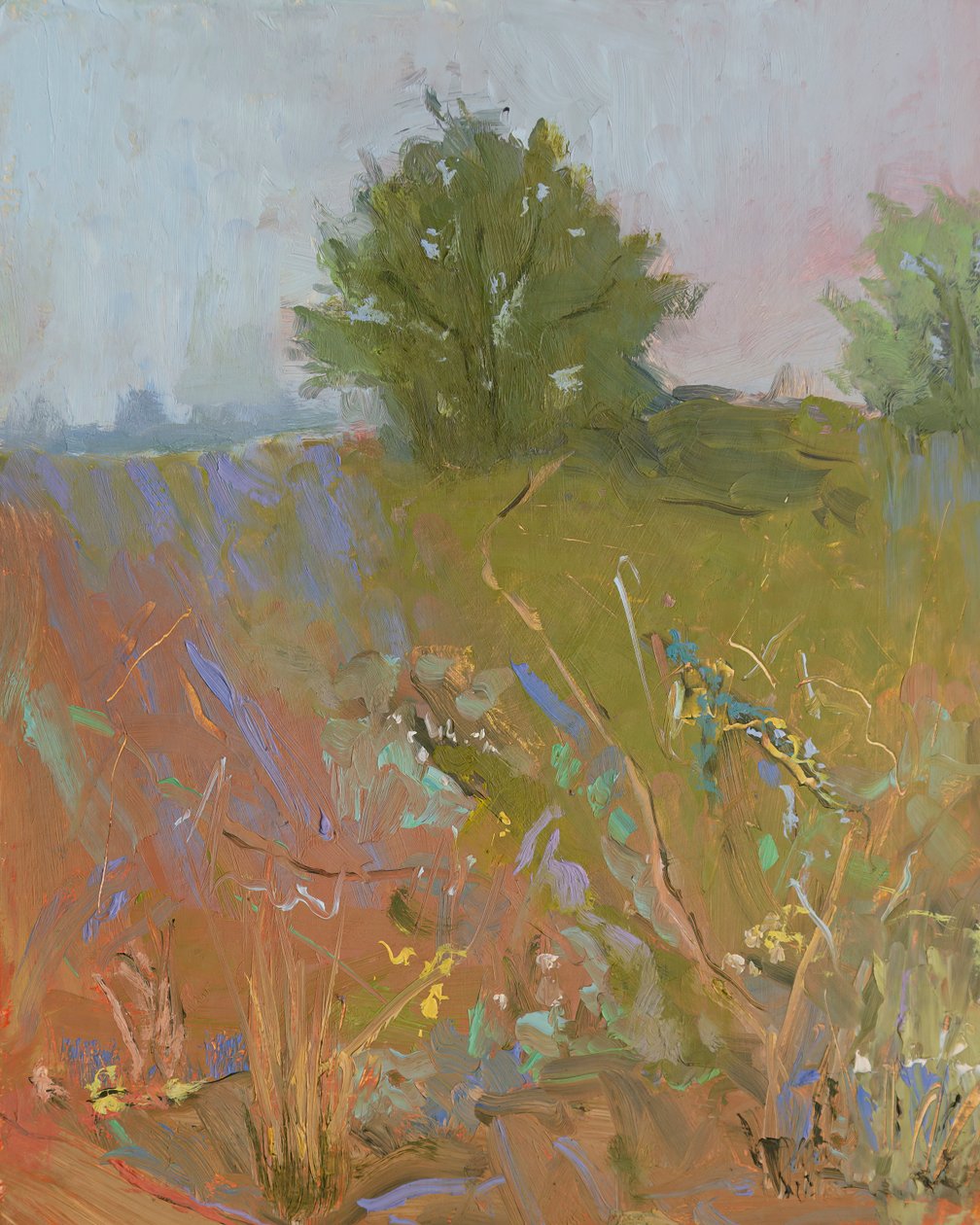 She Became A Garden, 2023 (olie på papir) af Roberta Murray