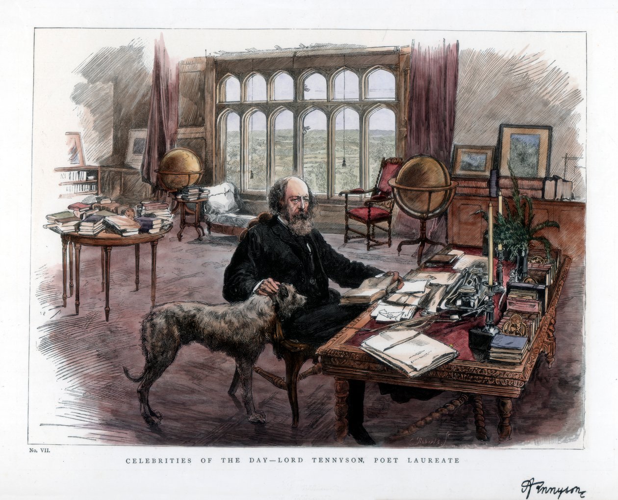 Alfred Lord Tennyson 1809-1892, digterpristager, 1884. af Roberts