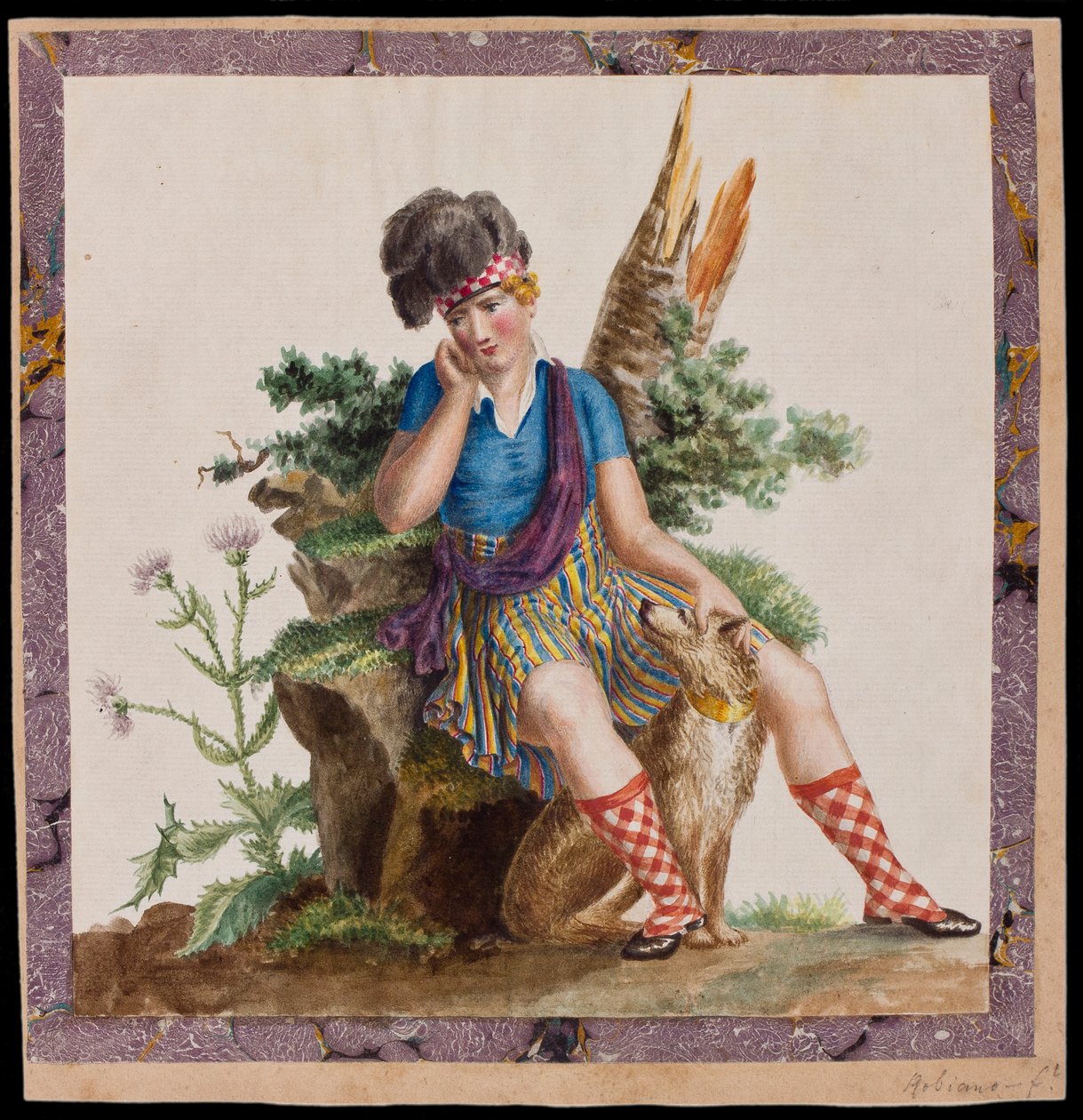 A Highlander, ca. 1820 (wc på papir) af Robiano