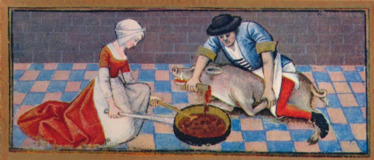 November - slagtning af grisen, 1400-tallet, 1939. af Robinet Testard