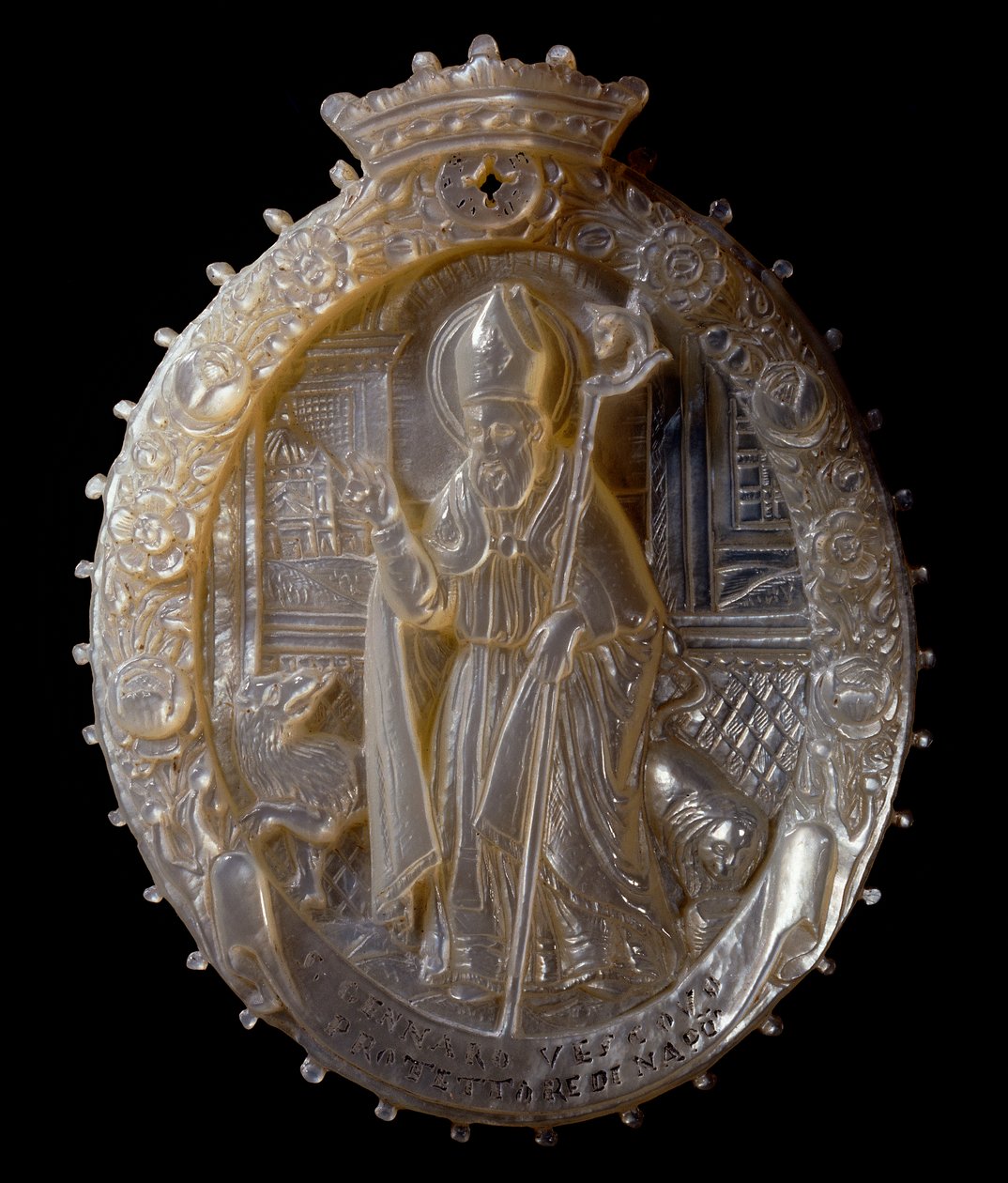 Cameo i perlemor af præsten San Gennaro af Roc Salomon