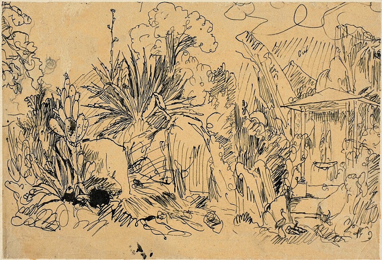 Afrikansk landsby af Rodolphe Bresdin