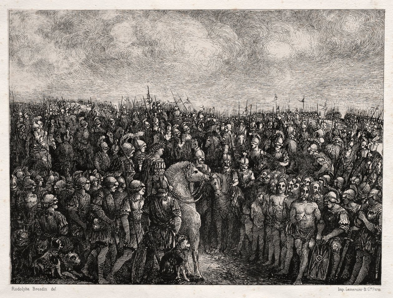 Cæsar og hans fanger, 1878. af Rodolphe Bresdin