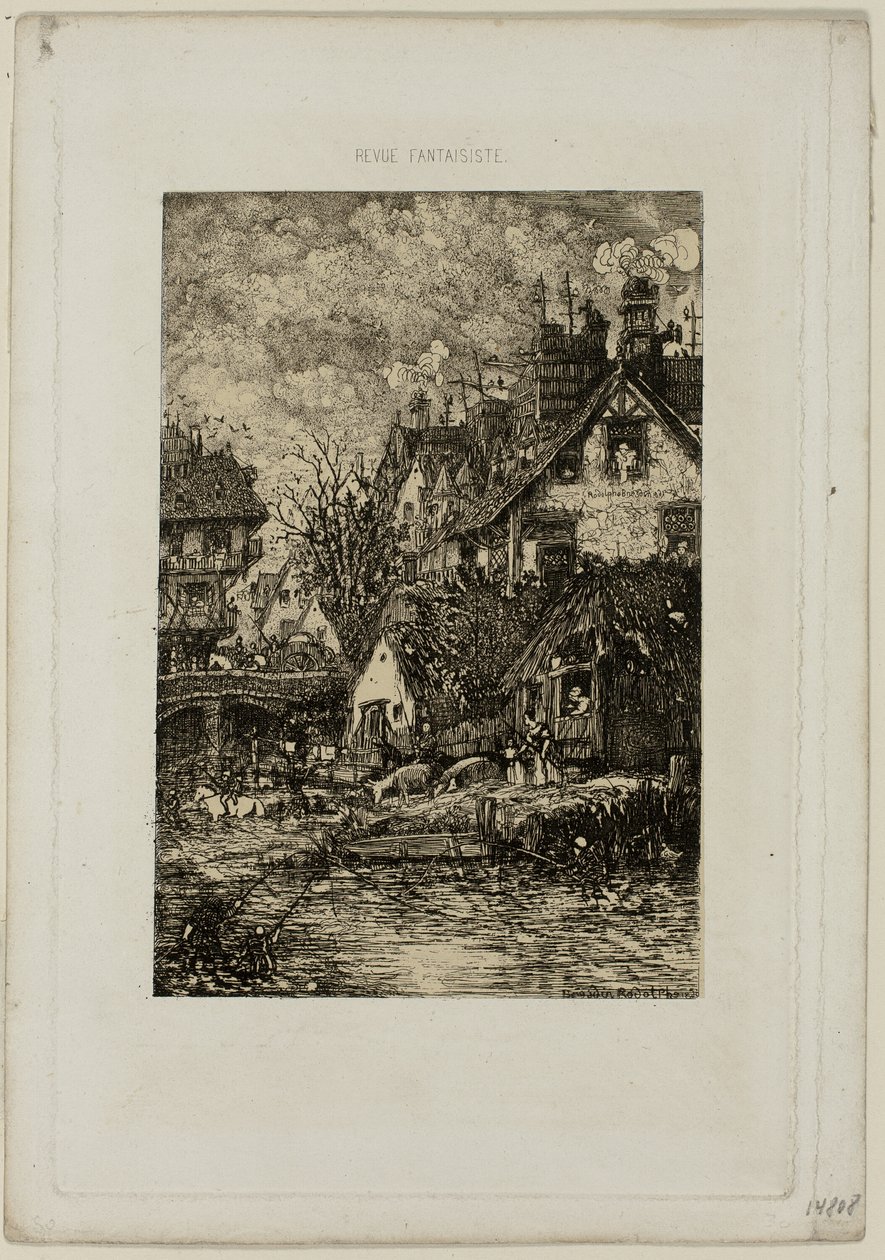 Entering a Village, fra Revue Fantaisiste af Rodolphe Bresdin