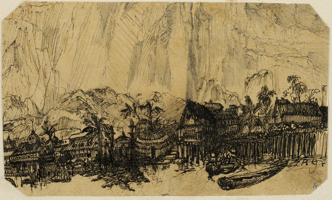 Eksotisk landskab af Rodolphe Bresdin