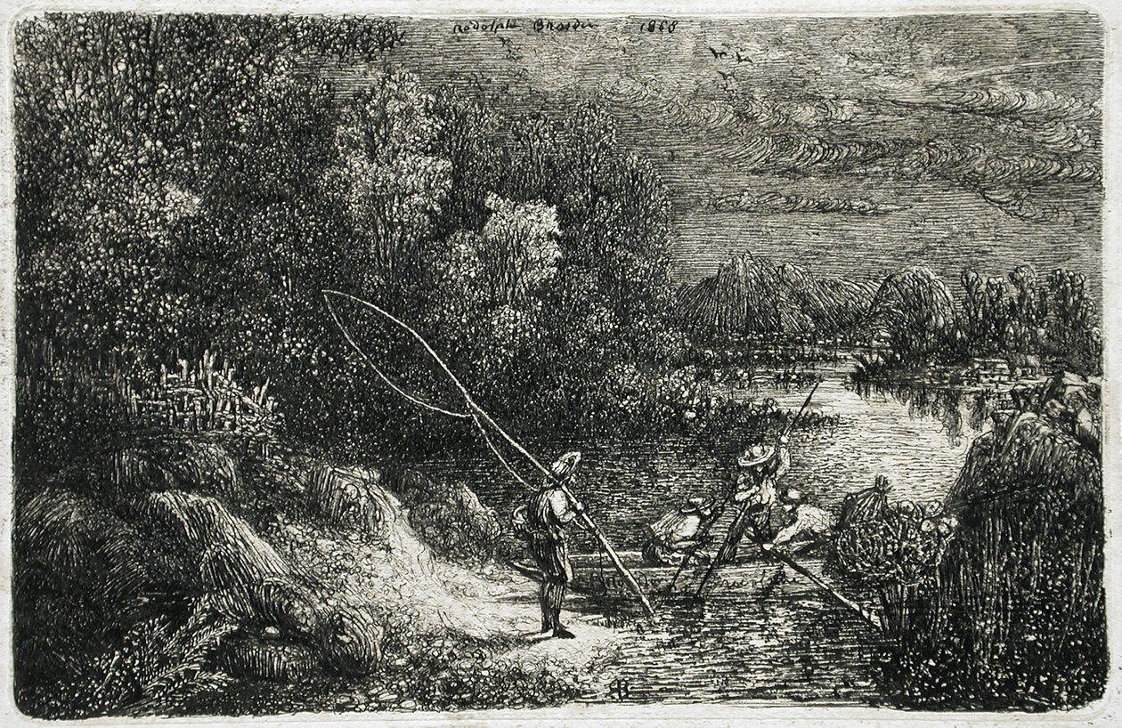 Fisker i et fantastisk landskab af Rodolphe Bresdin