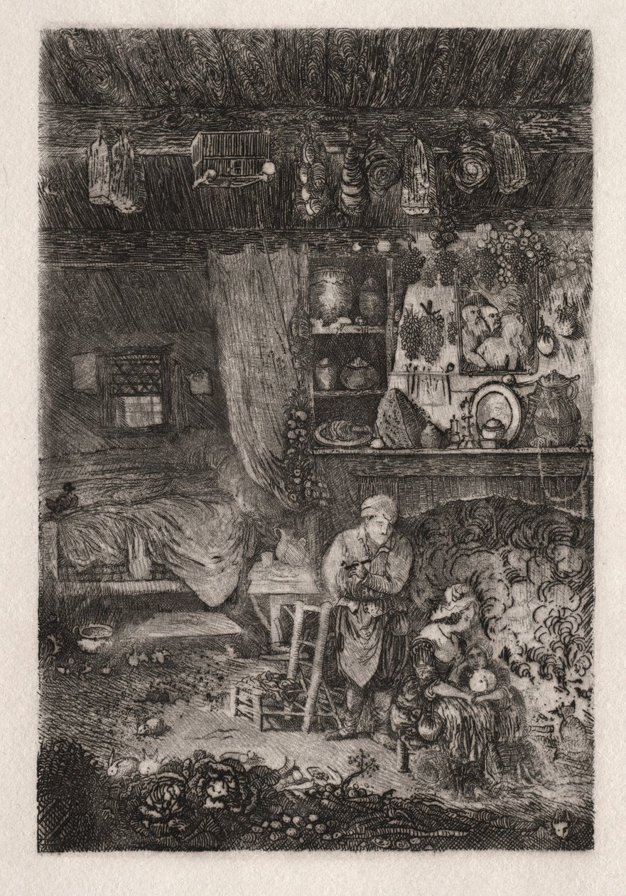 Flamsk interiør, 1856-66. af Rodolphe Bresdin