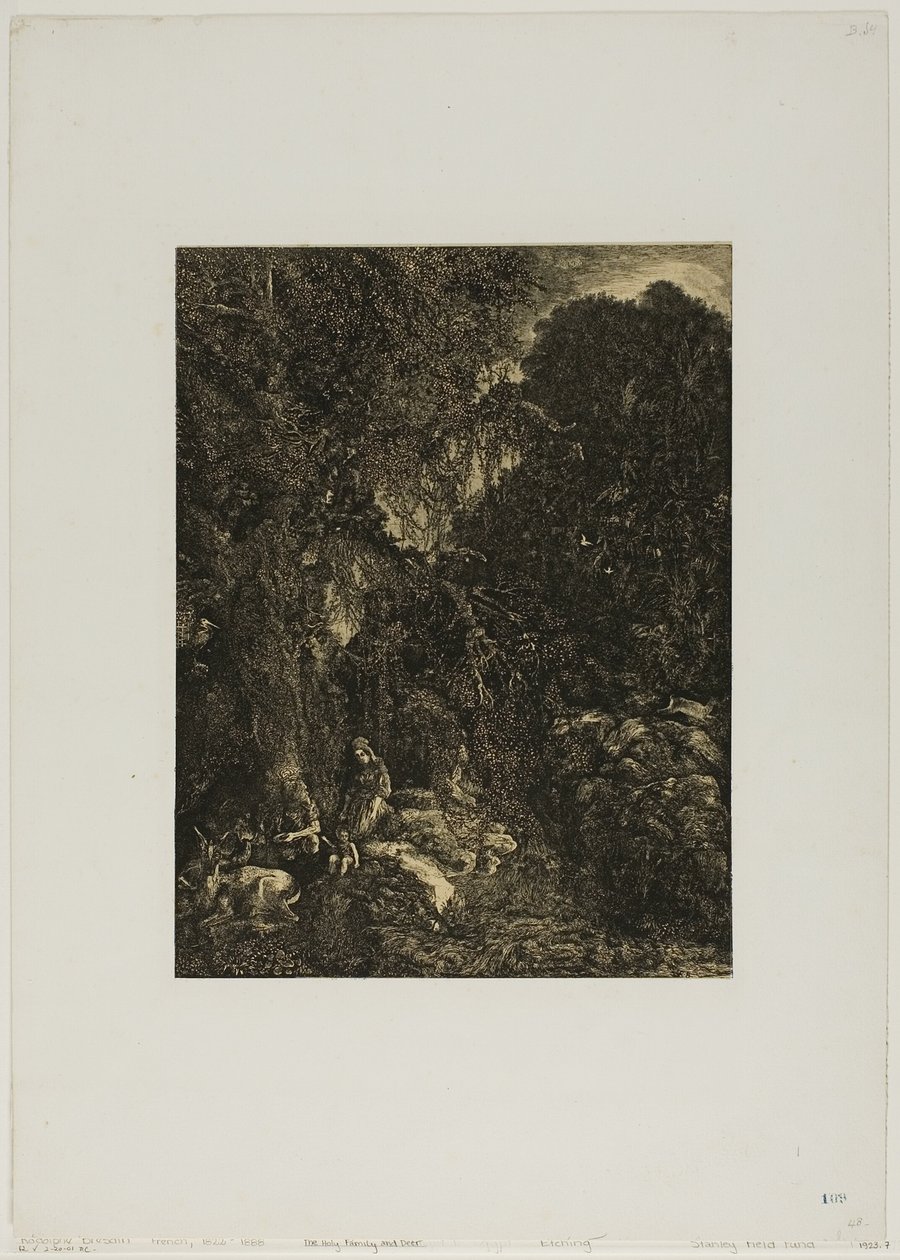 Hellig Familie med Hjorte af Rodolphe Bresdin