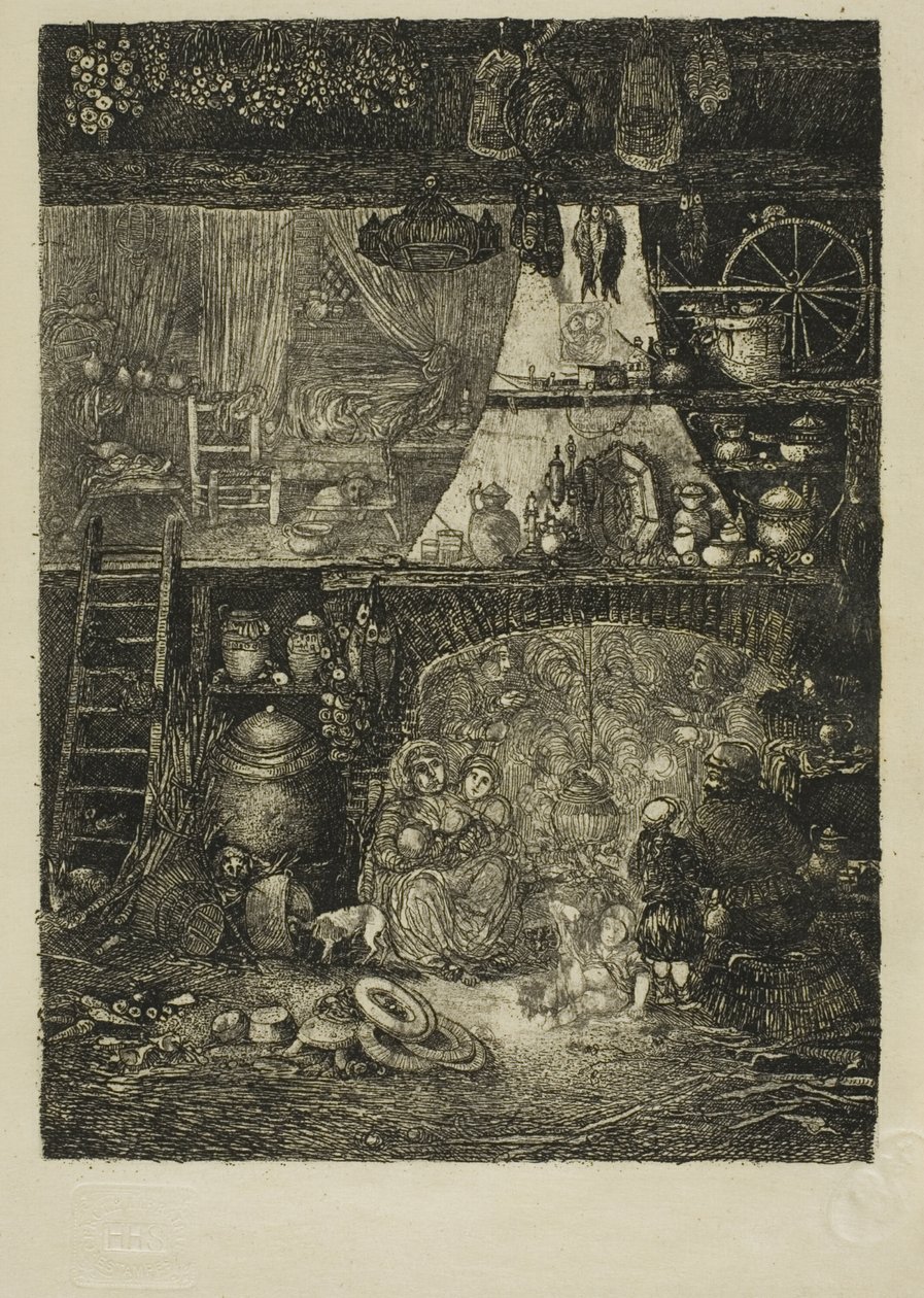 Interiør, Bondehus i Haute-Garonne af Rodolphe Bresdin