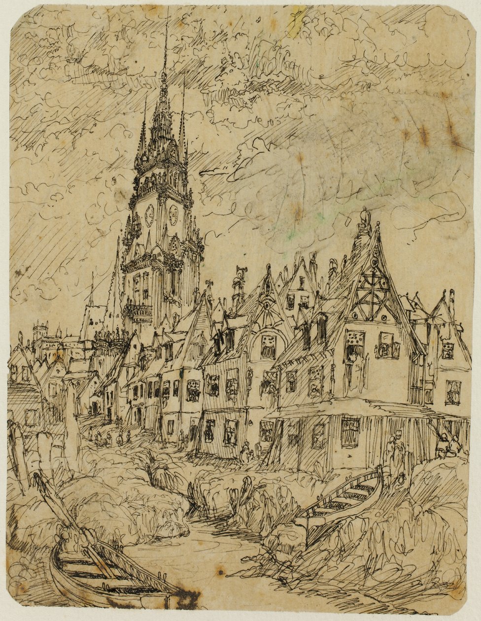 Maritim landsby af Rodolphe Bresdin