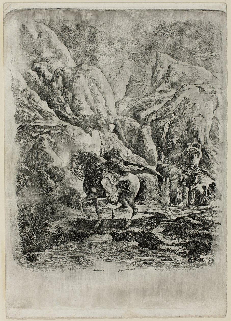 Orientalsk rytter i bjergene af Rodolphe Bresdin