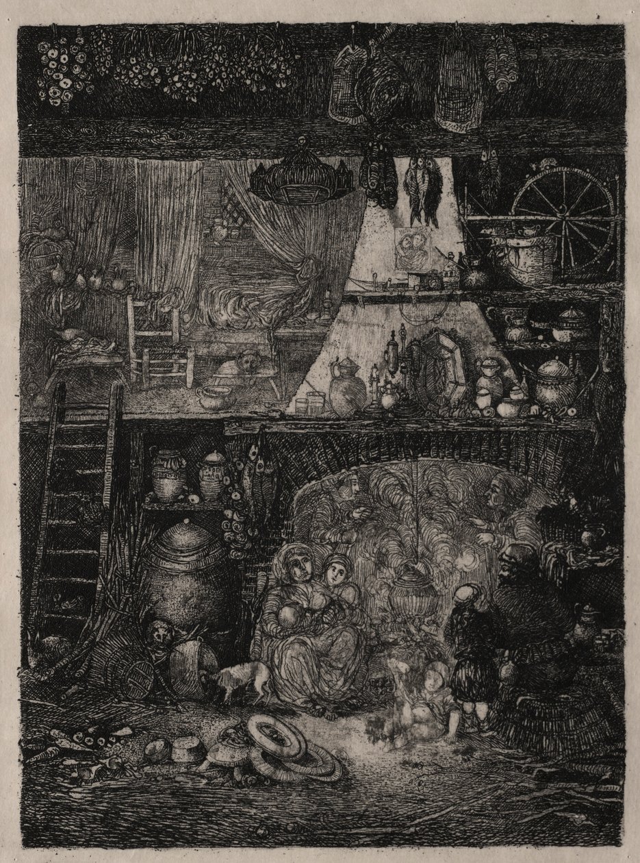 Bondeinteriør i Haute-Garonne, 1858. af Rodolphe Bresdin