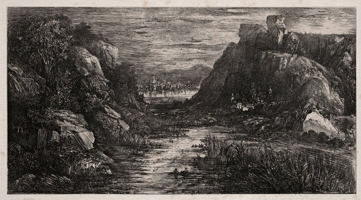 Den fjerne by, 1868. af Rodolphe Bresdin