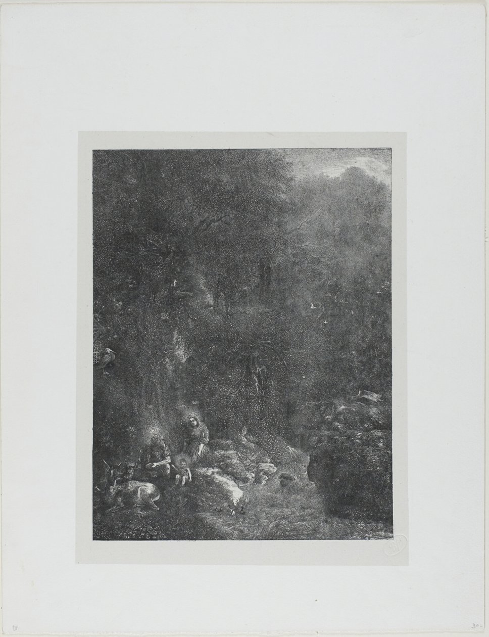 Den hellige familie med hjorte af Rodolphe Bresdin
