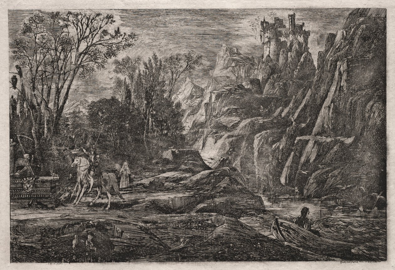 Ridderen og døden, 1866. af Rodolphe Bresdin