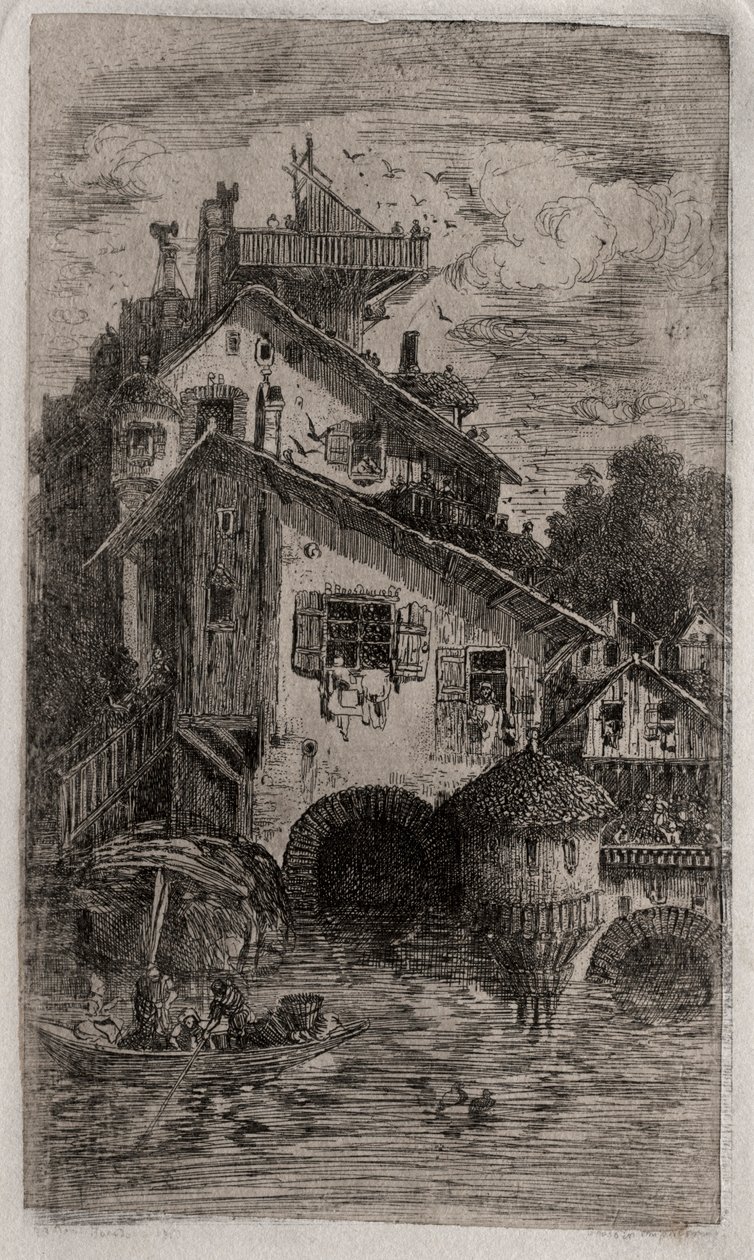 Møllen, 1866. af Rodolphe Bresdin