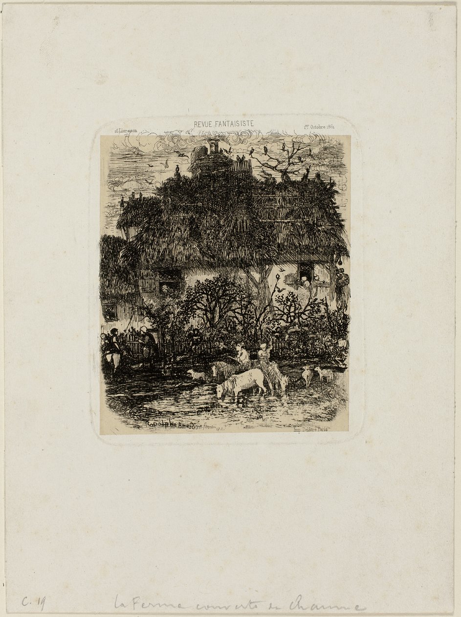 The Thatch-Roofed Farmhouse, fra Revue Fantaisiste af Rodolphe Bresdin