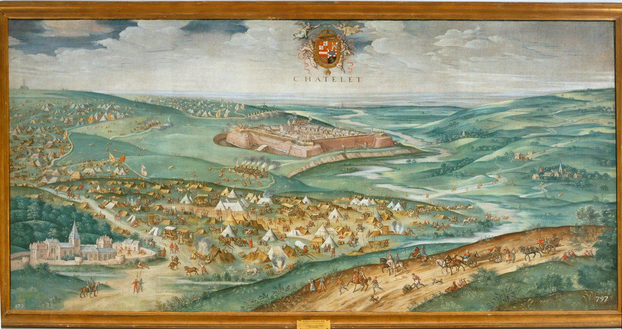 Overgivelsen af fæstningen Chatelet. 10014228 ... af Rodrigo de Holanda