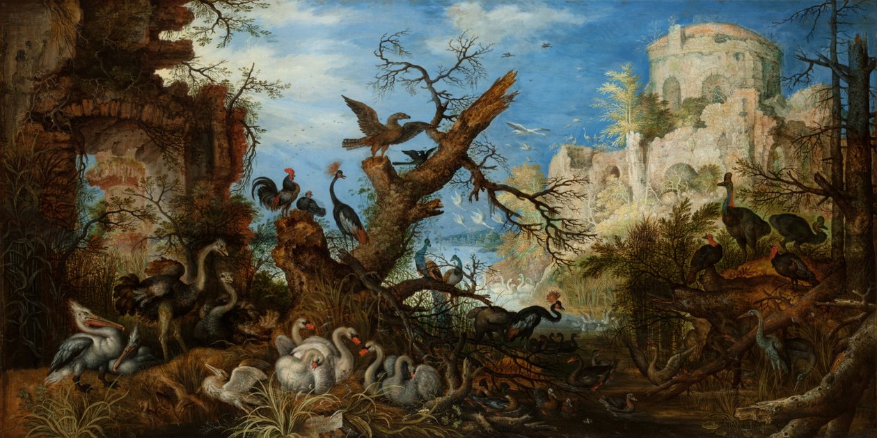 Landskab med fugle, 1622 af Roelandt Jacobsz. Savery