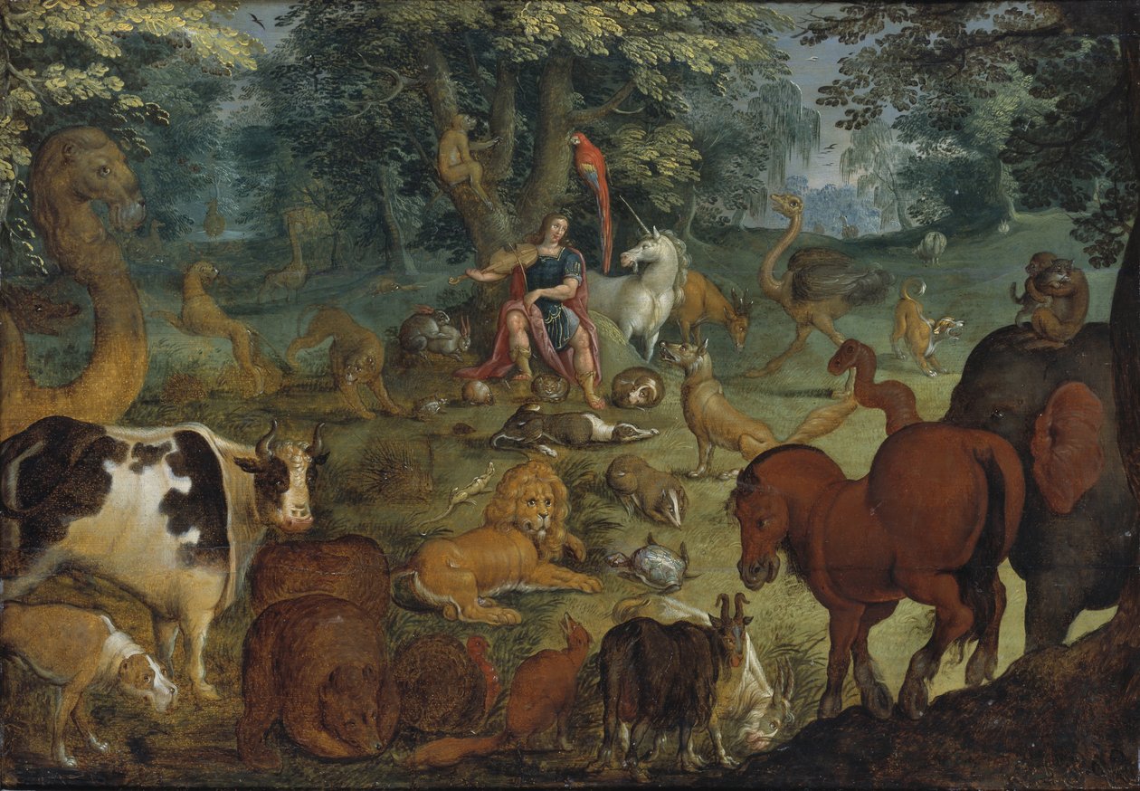 Orpheus charmerer udyrene af Roelant Savery