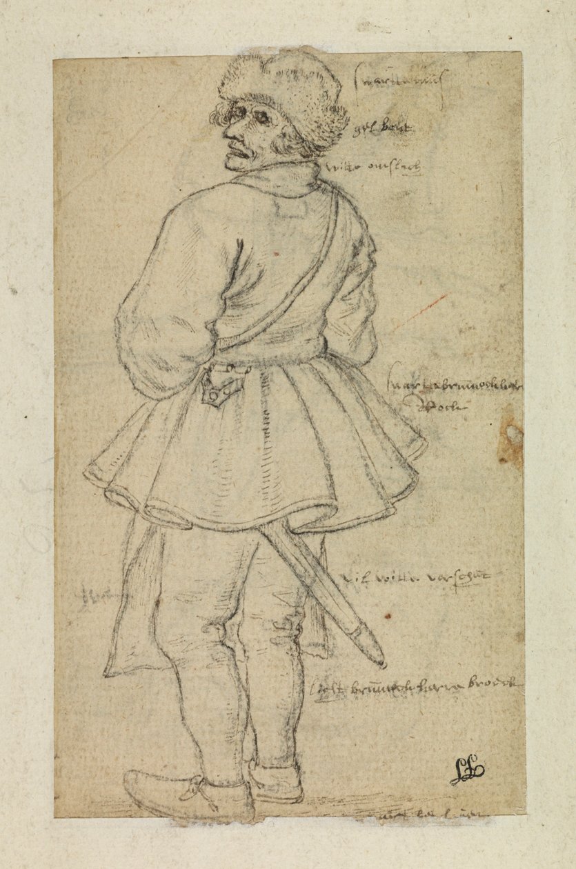 Mand set bagfra (verso) af Roelandt Jacobsz and Bruegel Pieter the Elder Savery