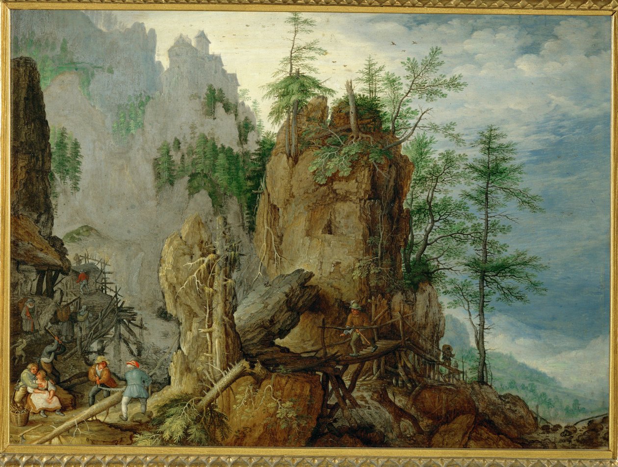 Bjerglandskab med (kobber) af Roelandt Jacobsz. Savery