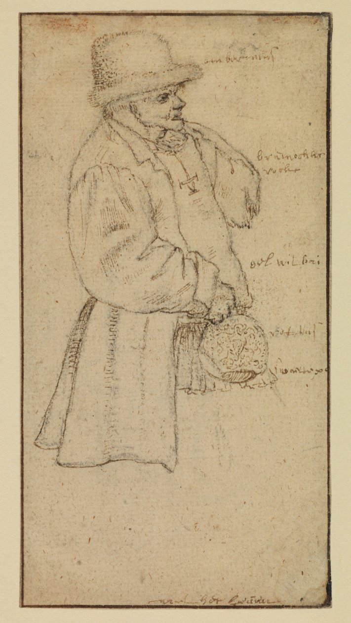 Bonde med en krukke, recto, 1500-tallet af Roelandt Jacobsz. Savery