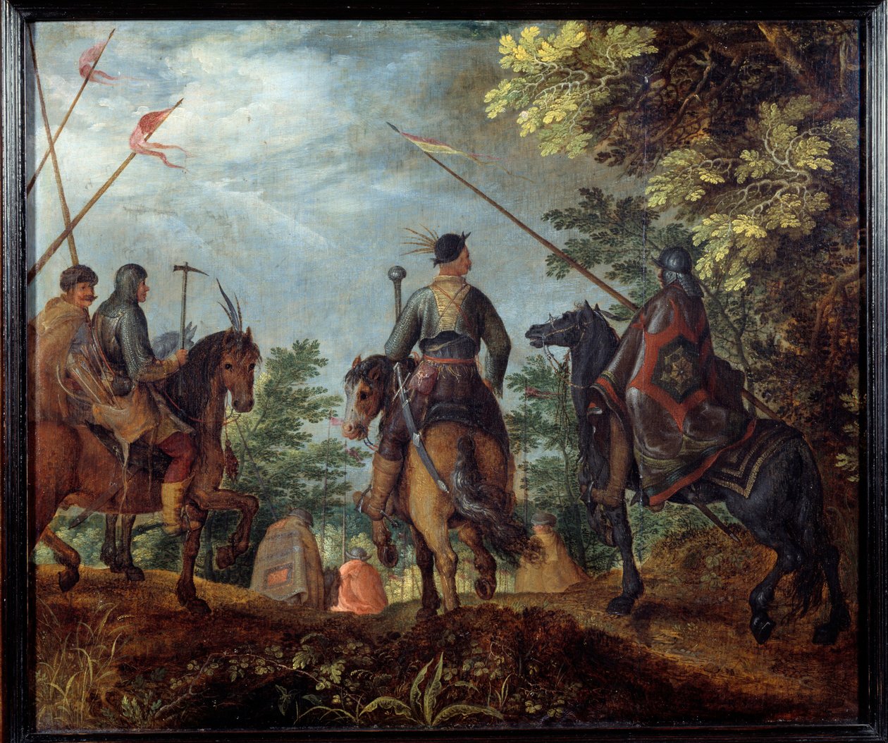 Polske ryttere går i en skov. Maleri af Roelant (Roelandt) Savery (1576-1639) af Roelandt Jacobsz. Savery