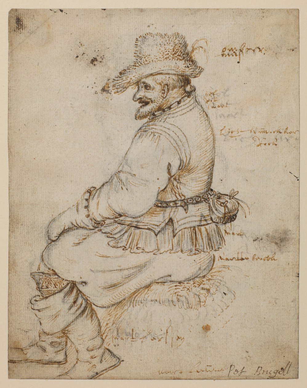 Siddende borger (recto) af Roelandt Jacobsz. Savery