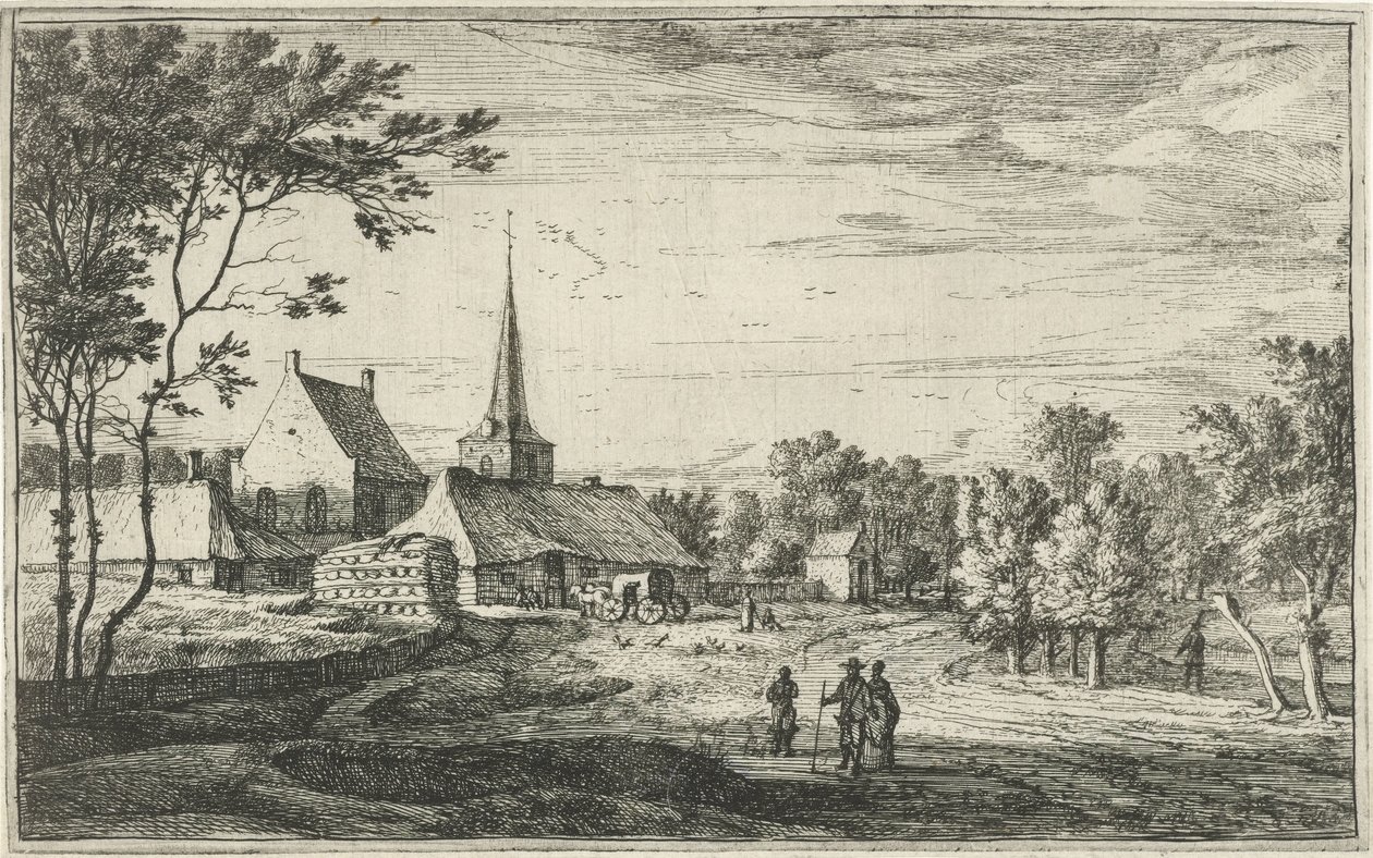 Udsigt over Heesbeen Landsbyscener i det nordlige Holland (serietitel) af Roelant Roghman