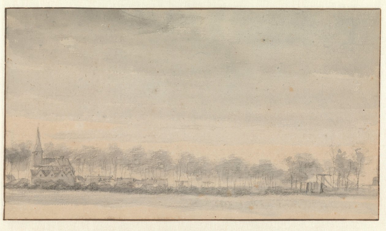 Landsbyen Nederhorst og slottet fra syd Udsigt over landsbyen Nederhorst den Berg, set fra sydøst af Roelant Roghman