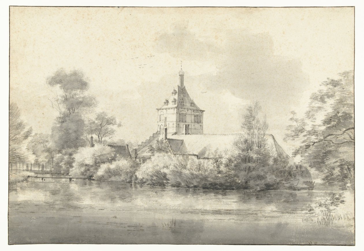 Udsigt over slottet Starrenburg i Overschie af Roelant Roghman