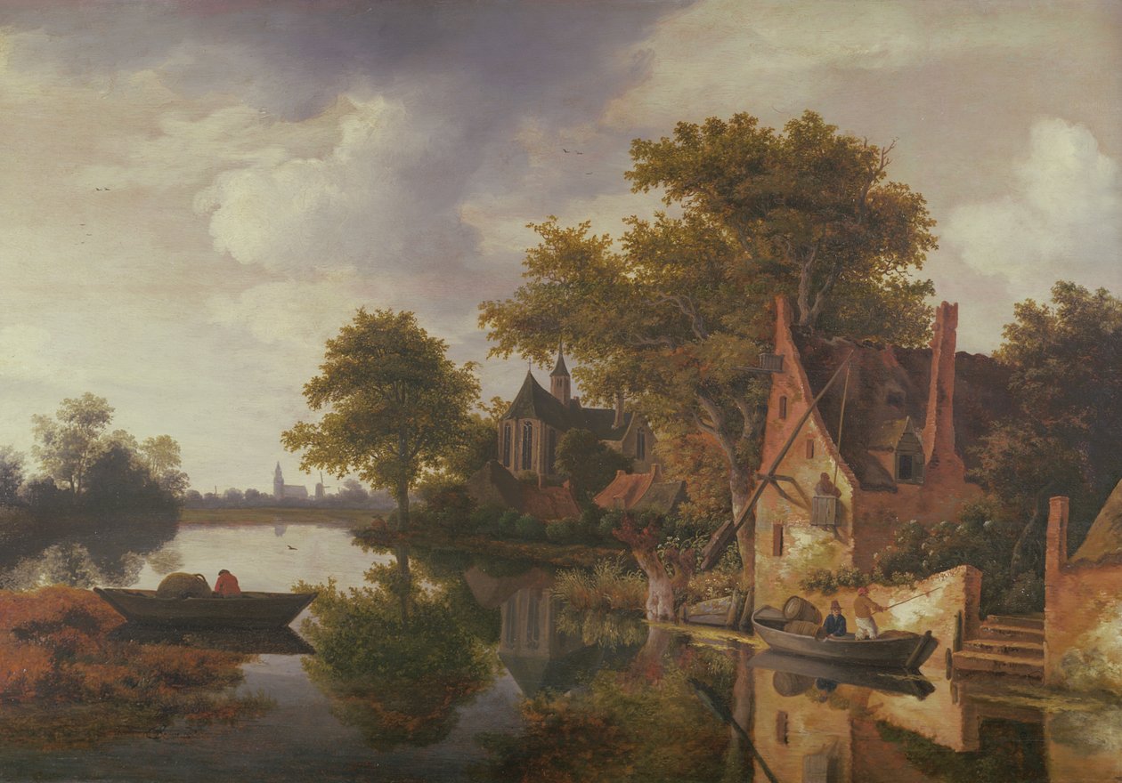 Flodlandskab af Roelof Van Vries