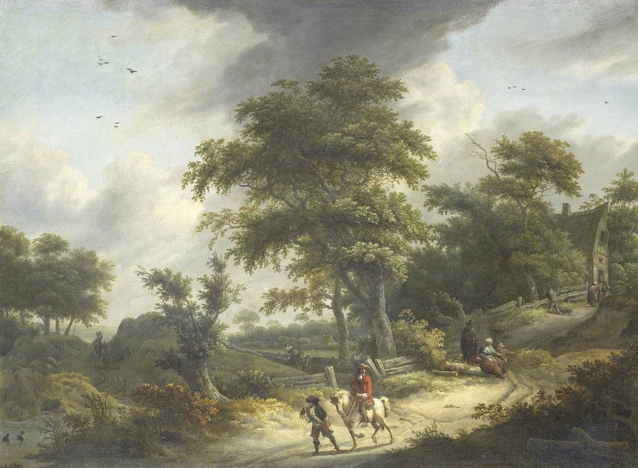 Landskab med Falconer af Roelof Jansz. van Vries